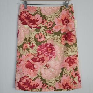 Talbots floral pencil skirt size 4P pink multi, office, career wear, New